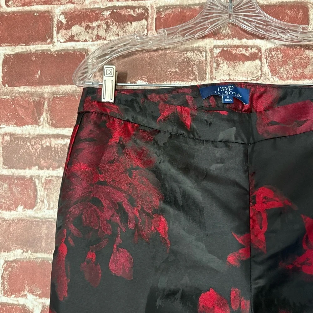 Talbots Red and Black Floral Pants - Picture 4 of 6